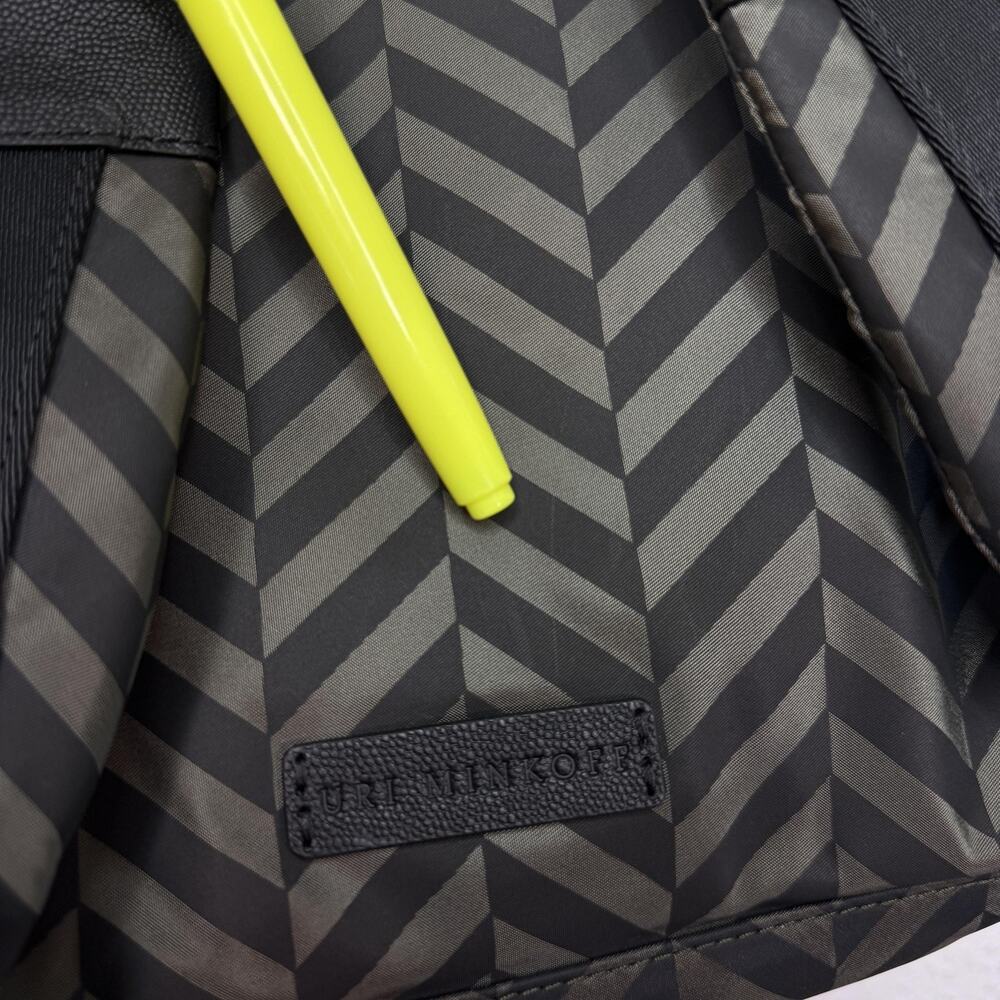 Uri Minkoff Stanton Backpack Laptop Bag Chevron Nylon Black Travel School NEW - Picture 13 of 16